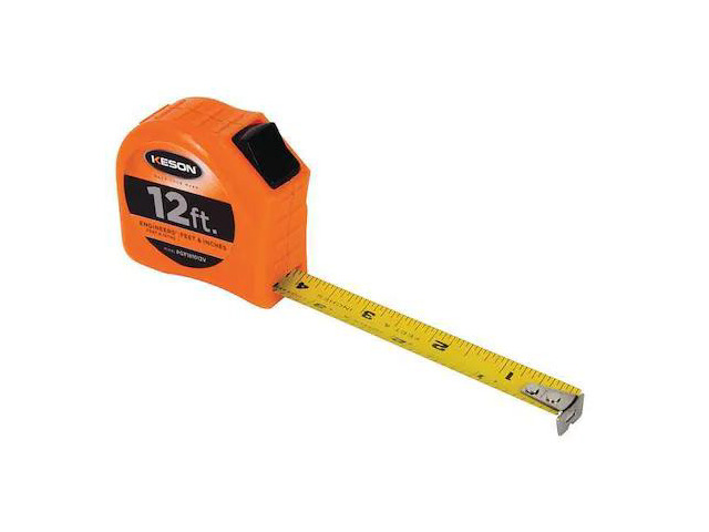 KESON PGT181012V 12 ft Engineer's Tape Measure, 5/8 in Blade