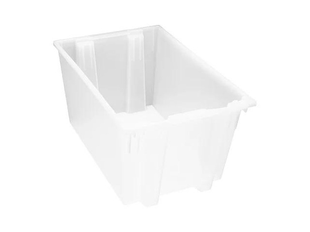 QUANTUM STORAGE SYSTEMS SNT300CL Clear Stack and Nest Container 29 1/2 in x 19