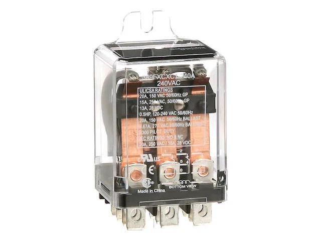 SCHNEIDER ELECTRIC 389FXCXC1-240A Flange Mount, Enclosed Power Relay, Octal, 20