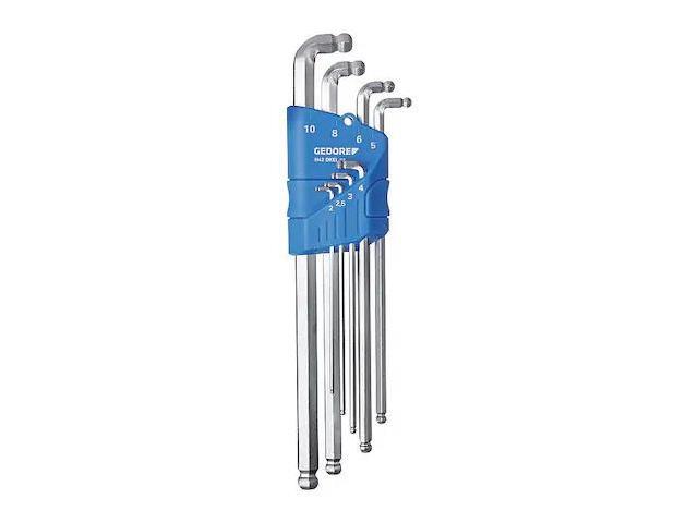 GEDORE H 42 DKEL-88 8 Piece Metric L-Shape Hex Key Set, H 42 DKEL-88