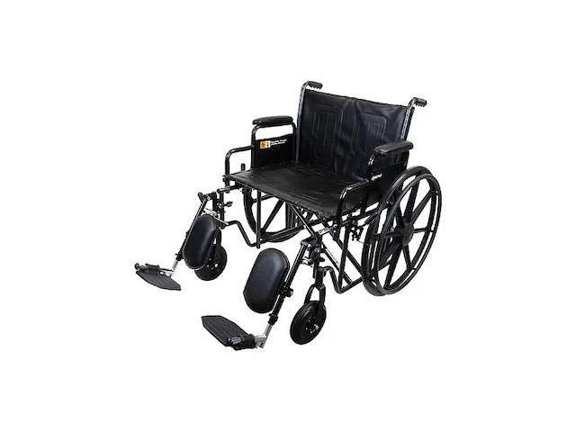 FIRST VOICE TS-10234 Wheelchair,500 lb,24 In Seat,Silver/Navy