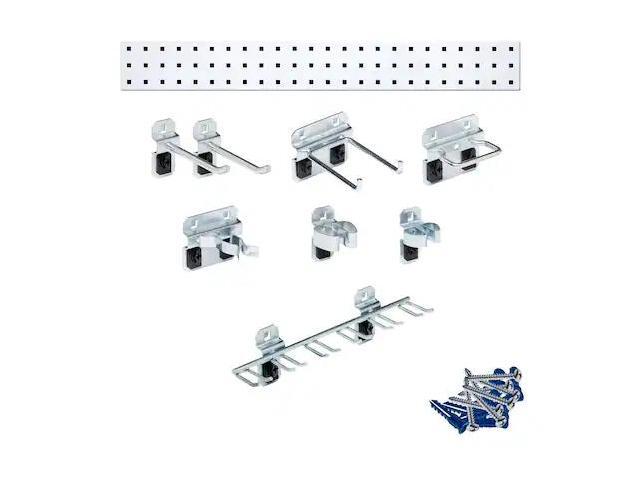 Steel Pegboard Strip Kit with 35 lb. Load Capacity, 4-1/2'H x 36'W, White, 1 EA