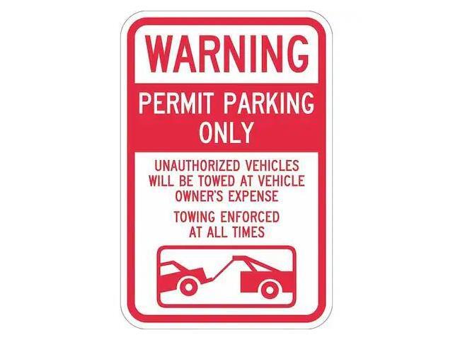LYLE T1-1064-DG_12x18 Permit Parking Sign,18' x 12, T1-1064-DG_12x18