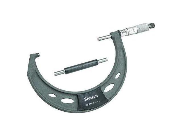 STARRETT T444.1XRL-5 Outside Micrometer,4 to 5' Range,Ratchet