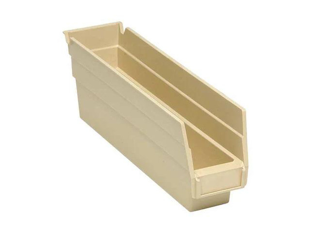 QUANTUM STORAGE SYSTEMS QSB100IV Shelf Storage Bin, Polypropylene, Ivory, 4 in