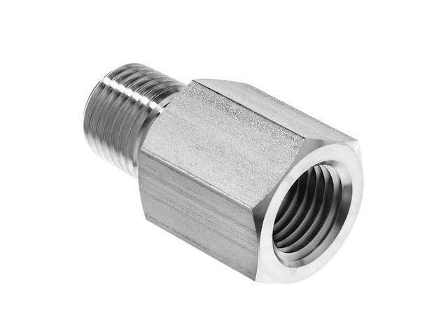 ZORO SELECT ZUSA-PF-7991 Straight Adapter,Steel,1/4 in,BSPP x NPT