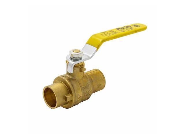 ZORO SELECT 107-844NL 3/4' Sweat Brass Ball Valve Inline