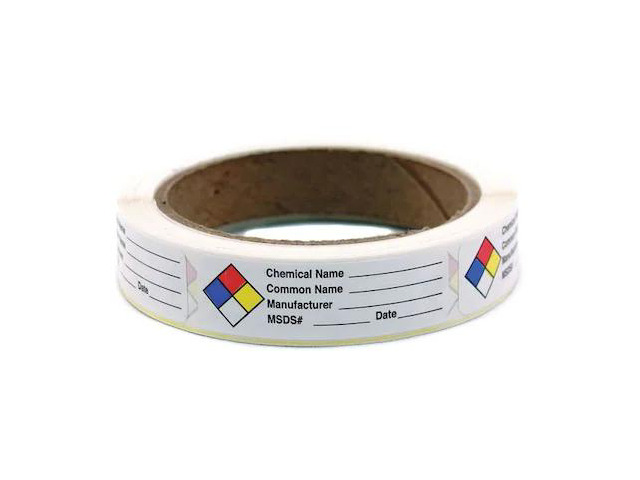 ROLL PRODUCTS 163-0004 HMIG Label, 3/4'H, 2-1/2'W, PK250