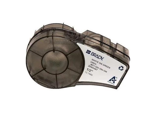 BRADY M21-500-595-GN Label Tape Cartridge, White/Green, Labels/Roll: Continuous