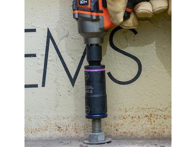 KLEIN TOOLS 66073 1/4 in, 1/2 in Drive Flip Impact Socket Standard Socket,