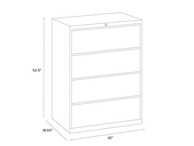 HIRSH 17459 42' W 4 Drawer Lateral File Cabinet, Putty, A4/Legal/Letter