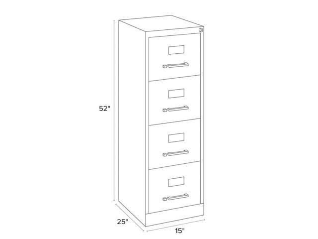 HIRSH 17547 15' W 4 Drawer Vertical File Cabinet, Light Gray, Letter