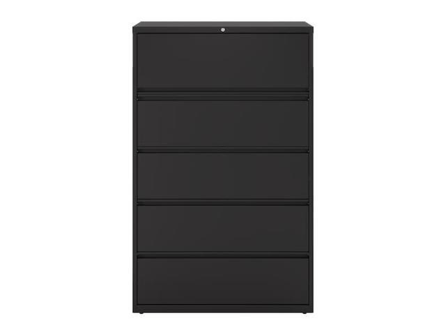 HIRSH 17649 42' W 5 Drawer Lateral File Cabinet, Black, A4/Legal/Letter