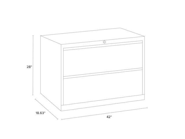 HIRSH 19829 42' W 2 Drawer Lateral File Cabinet, Medium Tone, A4/Legal/Letter
