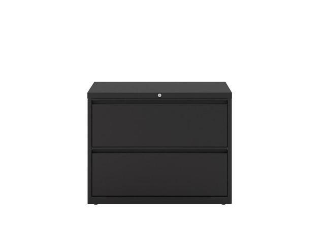 HIRSH 17451 36' W 2 Drawer File Cabinet, Black, Letter