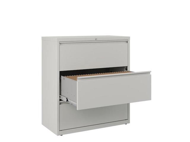 HIRSH 17635 36' W 3 Drawer Lateral File Cabinet, Light Gray, A4/Legal/Letter