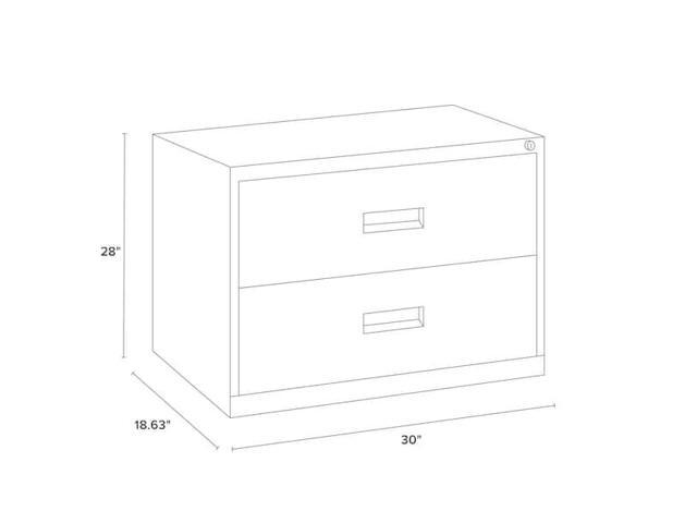HIRSH 14954 30' W 2 Drawer Lateral File Cabinet, Putty, A4/Legal/Letter