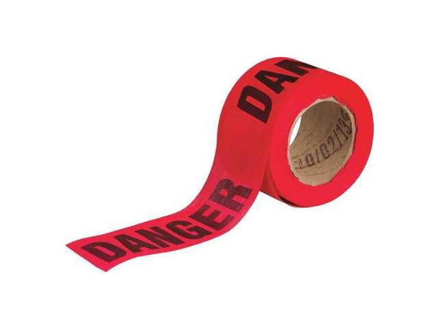 BRADY 91088 Barricade Tape,Danger,Black/Red,150ft L