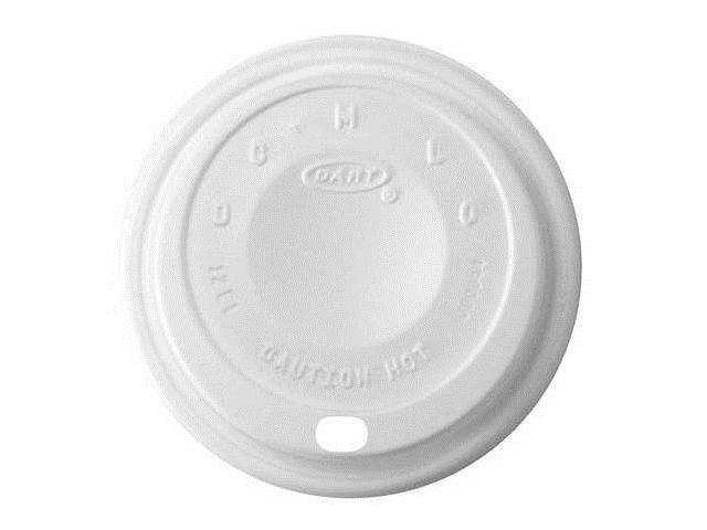 DART 12EL Lid for 10 to 14 oz. Hot Cup, Dome, Sip Through, White, Pk1000