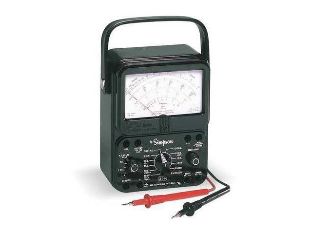 Analog Multimeter,1000V,10A,20M Ohms SIMPSON ELECTRIC 260-8