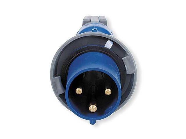 HUBBELL WIRING DEVICE-KELLEMS HBL360P6W Watertight Pin & Sleeve Plug, 60 A,