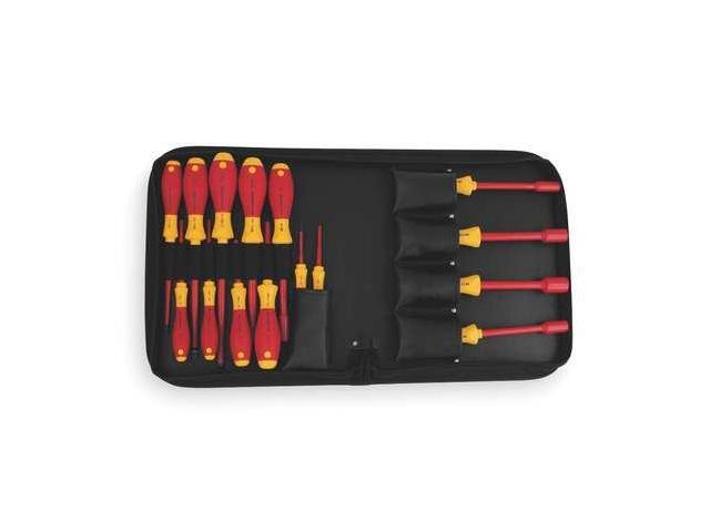WIHA 32190 Insulated Screwdriver/Nutdriver Set,15pc