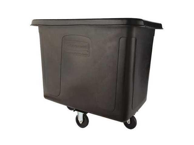 RUBBERMAID FG461400BLA Cube Truck,1/2 cu. yd.,500 lb. Cap,Black
