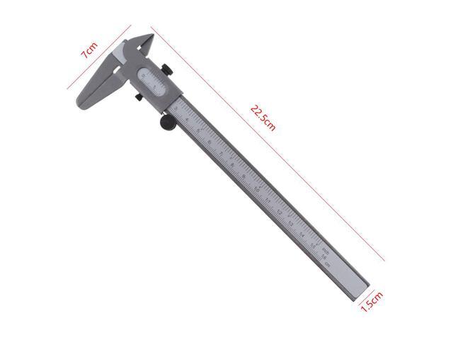160mm Mini Carbon Steel Vernier Caliper Ruler with 0.1mm / 0.063in Accuracy and Sliding Wheel for Measuring