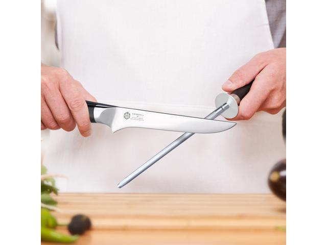 Kessaku 10-Inch Sharpening Steel Honing Rod - Dynasty Series - G10 Full Tang Handle