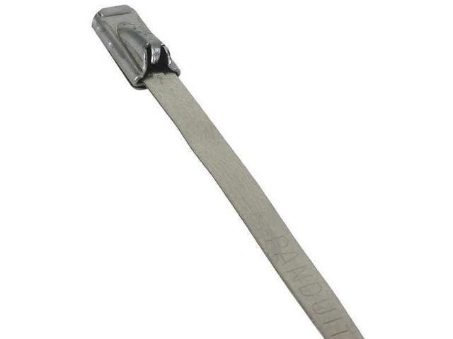 PANDUIT MLT6S-CP Cable Tie, 20-1/2 in L, 6 in Max Bundle Dia., Silver, 304