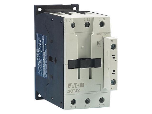 EATON XTCE040D00E IEC Magnetic Contactor, No Auxiliary Contacts, 208V AC, 3 P,