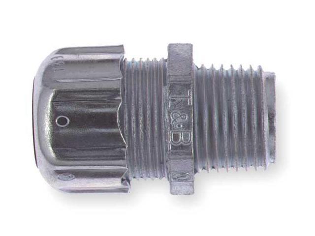 ABB 5239 Conduit Fitting Connector, 3 in, Threaded, Steel, Electro Zinc Plated,