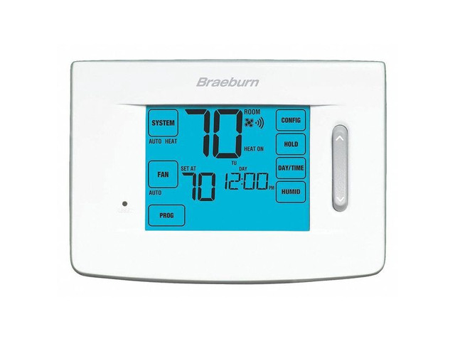 Braeburn Low Voltage WiFi Thermostat, Stages Cool 2, Stages Heat 3 White 7320