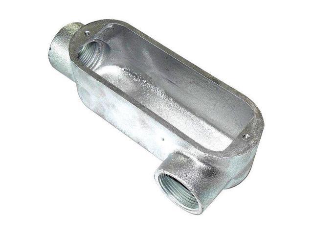 POWER FIRST 30UH02 Conduit Outlet Body,Iron,LR,1-1/4 In.
