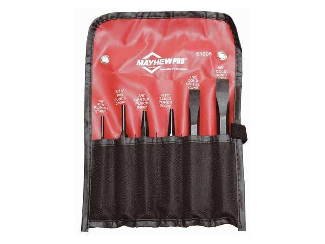 Photos - Other Power Tools Mayhew 61005 Punch and Chisel Set, 6-Piece, Steel 479-61005 