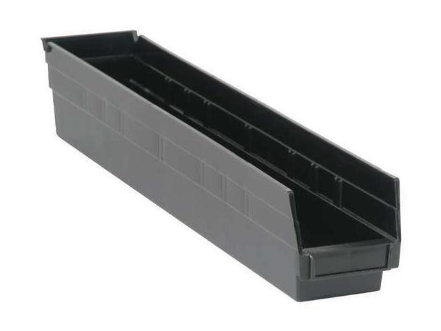 QUANTUM STORAGE SYSTEMS QSB105CO Shelf Storage Bin, Polypropylene, Black, 4 in