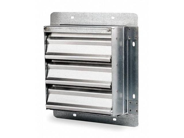 DAYTON 1C742 12 in Backdraft Damper / Wall Shutter, 12-1/2 in x 12-1/2 in