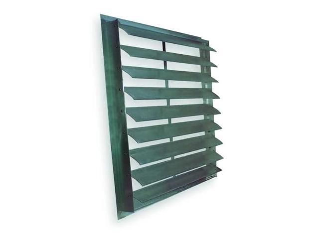 DAYTON 4FZH4 16 in 19'H-W 6.5'L Extrd Alu Backdraft Dampr, 16-1/2 in x 16-1/2