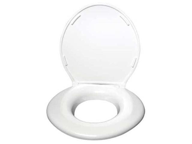 BIG JOHN 1W Toilet Seat With Cover, ABS, Elongated or Round, White