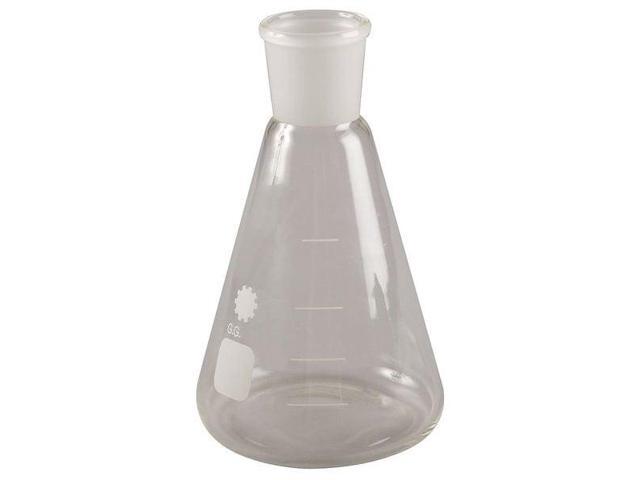 ZORO SELECT 5YHP8 Conical Flask,Ground Mouth,150 mL,PK12 (Formerly Lab Safety