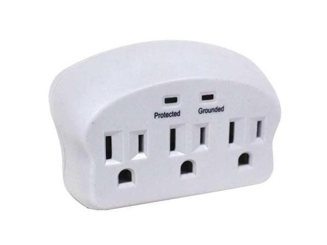 POWER FIRST 52NY48 Surge Protector Plug Adapter,3 Outlets