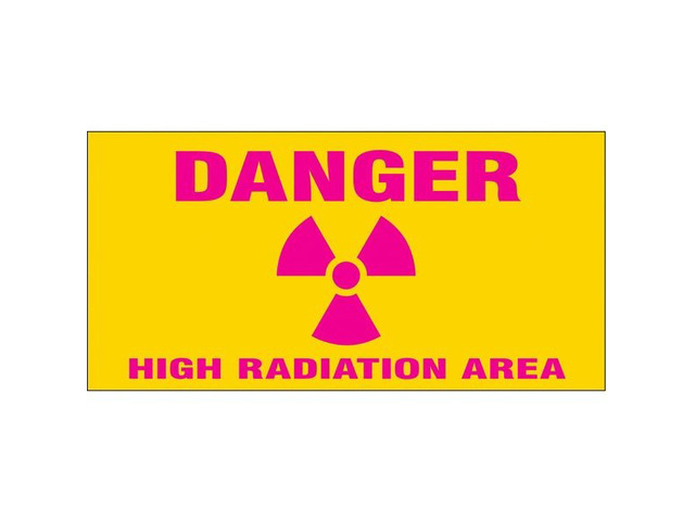 CONDOR 487C93 Radiation Slide Sign Insert,8' W,4' H