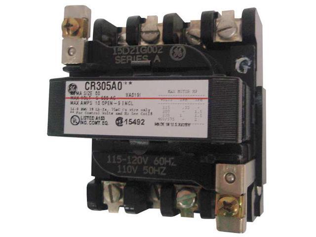 GE CR305A002 120VAC Non-Reversing Magnetic Contactor 3P 9A NEMA 00