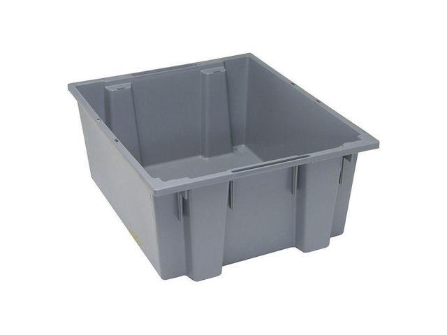 Aviditi BINS121 Stack and Nest Containers 20 7/8' x 18 1/4' x 9 7/8' Gray