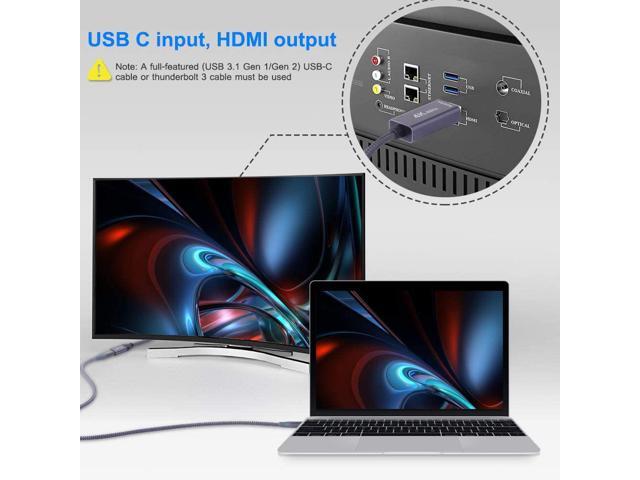 USB-C Female to HDMI Male Cable Adapter,USB Type C 3.1 Input to HDMI Ouput Converter,4K 60Hz USBC Thunderbolt 3 Adapter for New MacBook Pro,Mac...