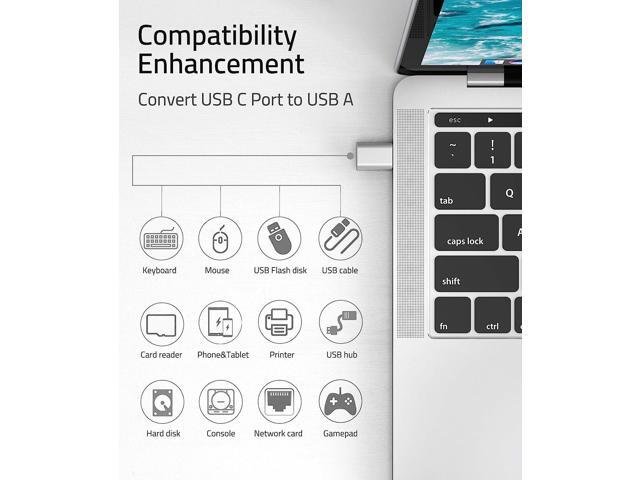 KEHIPI USB C to USB Adapter(2 Pack), USB-C Male to USB 3.0 Female Adapter Compatible with iPhone 15 Pro Max MacBook Pro Air 2023 iPad Mini Pro...