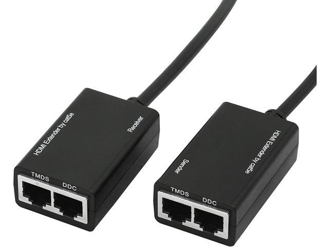 HDMI Extender,HDMI to RJ45 Network Cable Extender Converter Repeater Over Cat 5e / 6 1080p up to 30m Extender for HDTV HDPC PS4 STB 4K 2K (Double...