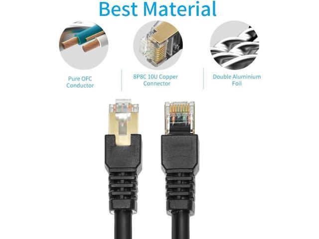 Cat7 Ethernet Cable 3ft,Cat7 3Ft 15Ft 25Ft 50Ft 100Ft 125Ft 150Ft 175Ft 200Ft 225Ft 300Ft 330Ft 400Ft Shielded Grounded UV Resistant Waterproof...