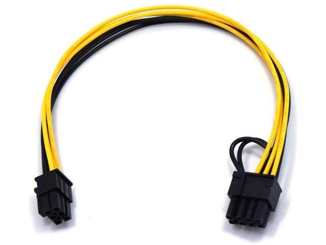 Endlesss 6 Pin Male to 8 Pin (6+2) Male PCIe Adapter Power Cable PCI Express Extension Cable 12.5 Inches (2 Pack)