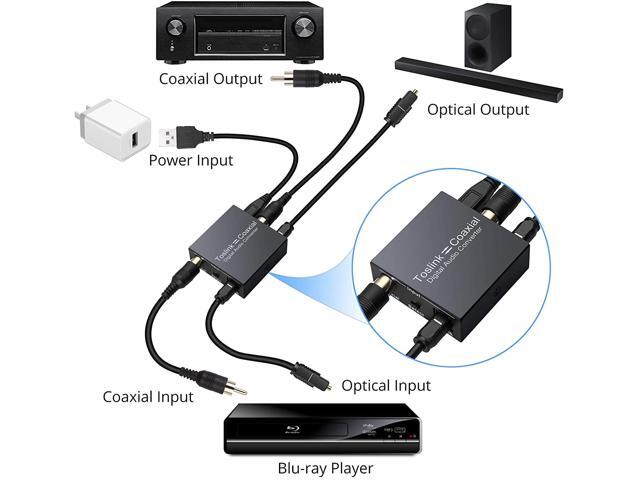 CAMWAY Optical to Coaxial, Coaxial to Optical Bi-Directional Swtich Digital Audio Converter Splitter Adapter, Digital...